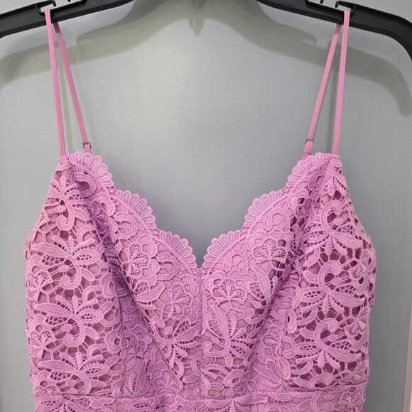 J.Crew Lavender Lace Dress Size 6 Scalloped V-Neck Zip Back Lined Cocktail - Picture 2 of 11